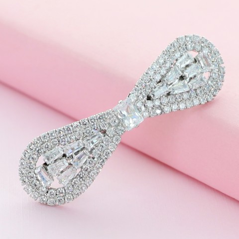 Cubic Zirconia Bow Pinch Cilp