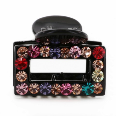 Crystal Rhinestone Rectangle Cutout Claw Clip