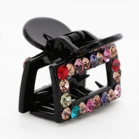 Crystal Rhinestone Rectangle Cutout Claw Clip