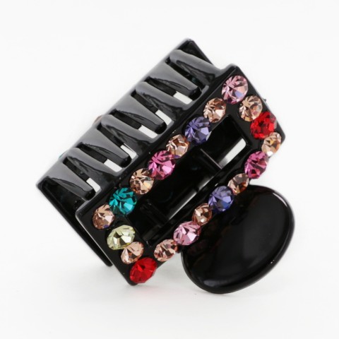 Crystal Rhinestone Rectangle Cutout Claw Clip