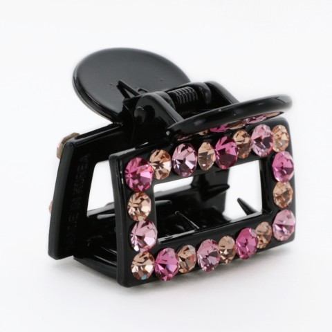 Crystal Rhinestone Rectangle Cutout Claw Clip