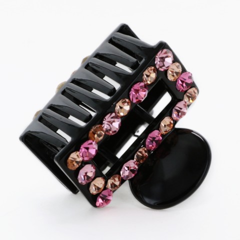 Crystal Rhinestone Rectangle Cutout Claw Clip