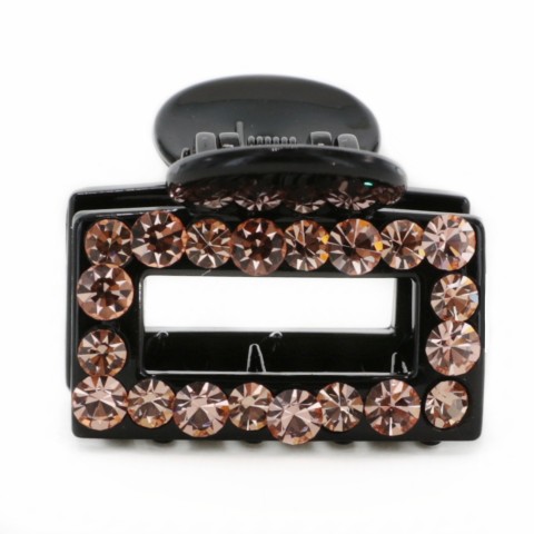 Crystal Rhinestone Rectangle Cutout Claw Clip