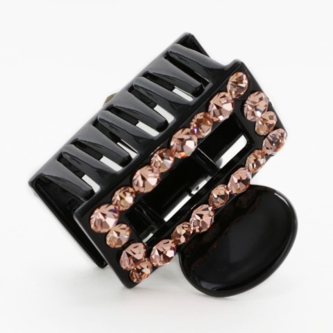 Crystal Rhinestone Rectangle Cutout Claw Clip