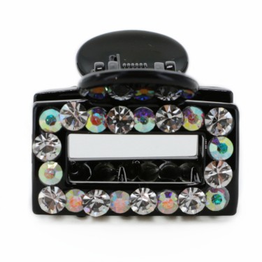 Crystal Rhinestone Rectangle Cutout Claw Clip