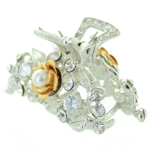 Cubiczirconia & Relief Flower Hair Jaw