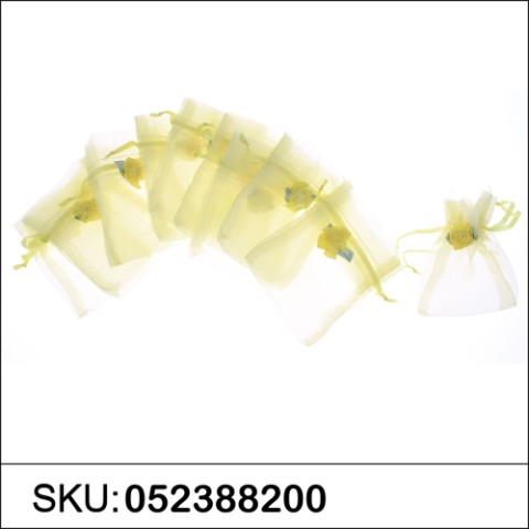 Flower Deco Matching Drawstring Organza Bag