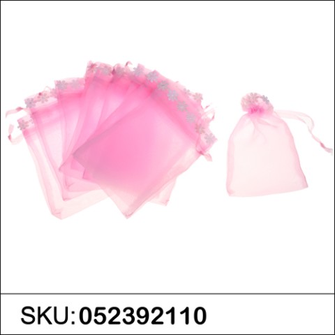 Lace Deco Matching Drawstring Organza Bag