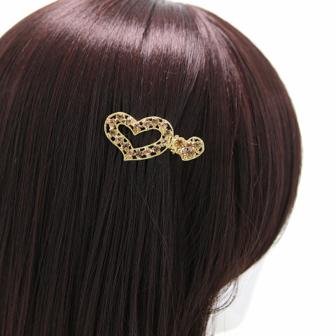 Rhinestone Alligator Heart Hair Clips