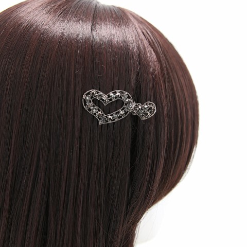 Rhinestone Alligator Heart Hair Clips