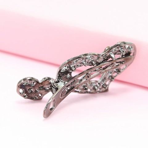 Rhinestone Alligator Heart Hair Clips