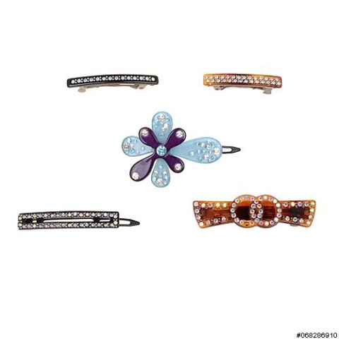 Cutout Crystal Rectangle Barrette