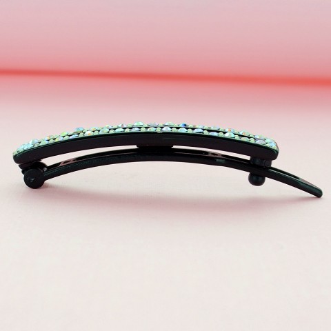 Cutout Crystal Rectangle Barrette