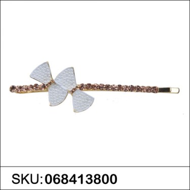 Elegant Faux Pearl Bow & Crystal Bobby Pin