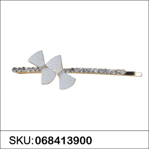 Elegant Faux Pearl Bow & Crystal Bobby Pin