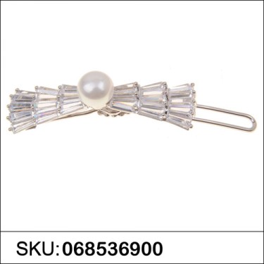 Glamorous CubicZirconia Bow Barrette