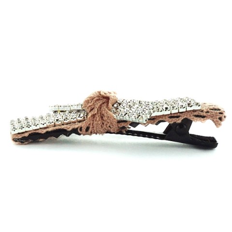 Crystal & Lace Alligator Clip