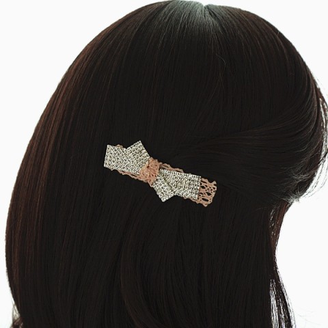 Crystal & Lace Alligator Clip