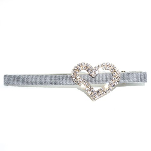 Crystal Cutout Heart Alligator Clip