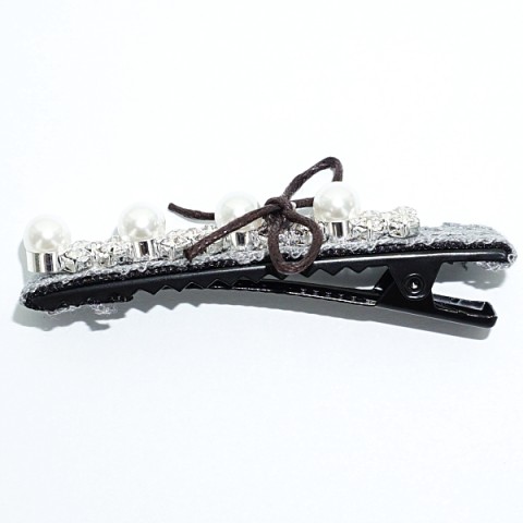 Crystal Faux Pearl Lace Alligator Clip