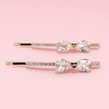 Crystal Bow Bobby Pin (2-Pack)