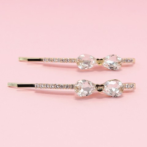 Crystal Bow Bobby Pin (2-Pack)