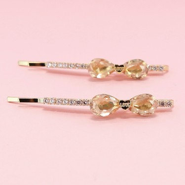 Crystal Bow Bobby Pin (2-Pack)