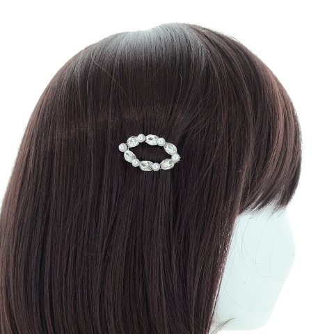 Oval Crystal & Pearl Barrette