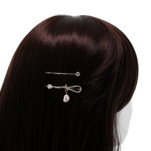 Crystal and Pearl Knot Bobby Pin (2-Pack)