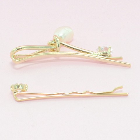 Crystal and Pearl Knot Bobby Pin (2-Pack)