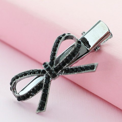 Crystal Rhinestone  Bow Pinch Cilp