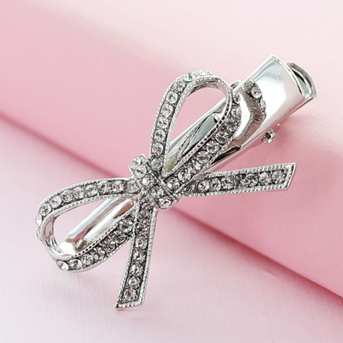 Crystal Rhinestone  Bow Pinch Cilp