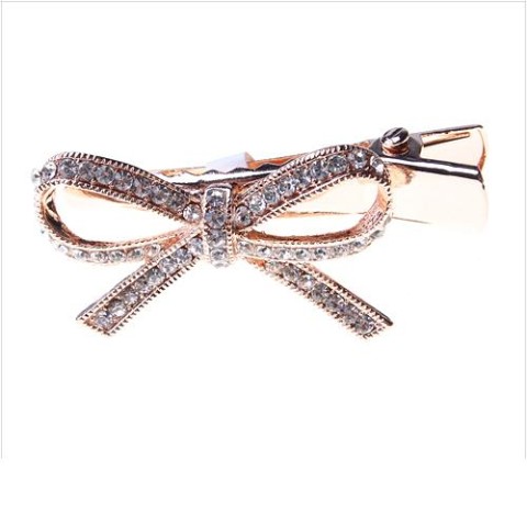 Crystal Rhinestone  Bow Pinch Cilp