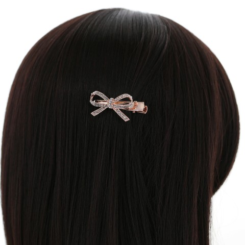 Crystal Rhinestone  Bow Pinch Cilp