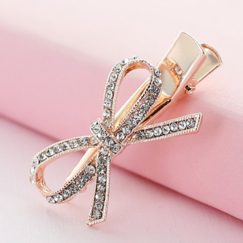 Crystal Rhinestone  Bow Pinch Cilp