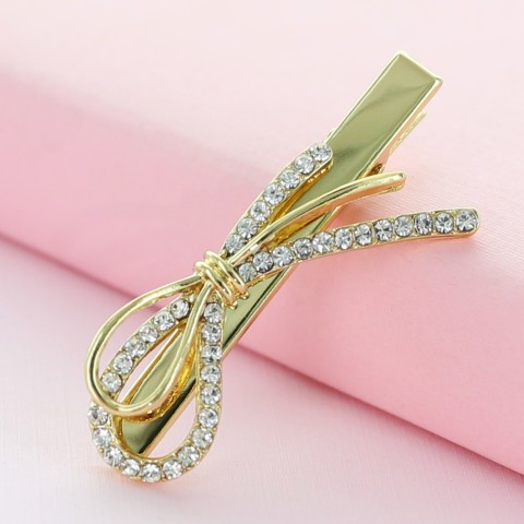 Crystal Rhinestone  Bow Pinch Cilp