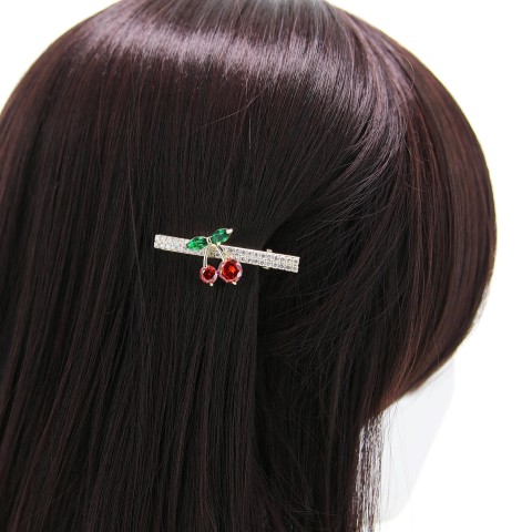 Cubiczirconia Rhinestone Cherry Pinch Clip