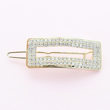 Cubiczirconia Rhinestone Bridal Rectangle Barrette