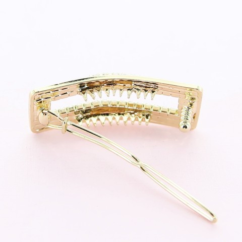 Cubiczirconia Rhinestone Bridal Rectangle Barrette