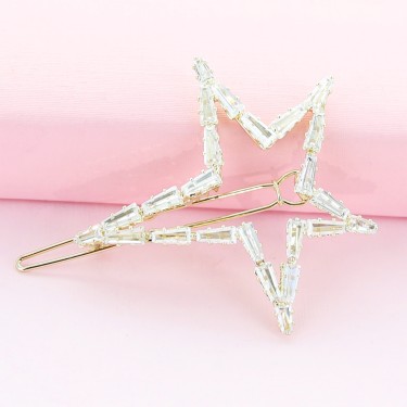 Cubiczirconia Rhinestone Bridal Star Barrette