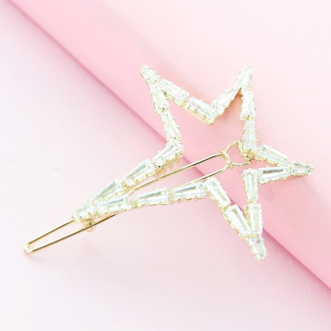 Cubiczirconia Rhinestone Bridal Star Barrette