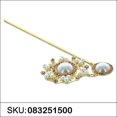 Drop Faux Pearl & Crystal Hair Stick