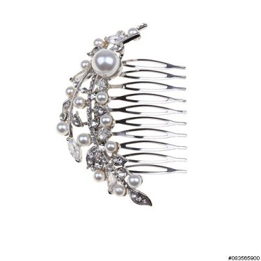 Stunning Cubiczirconia & Faux Pearl Haircomb