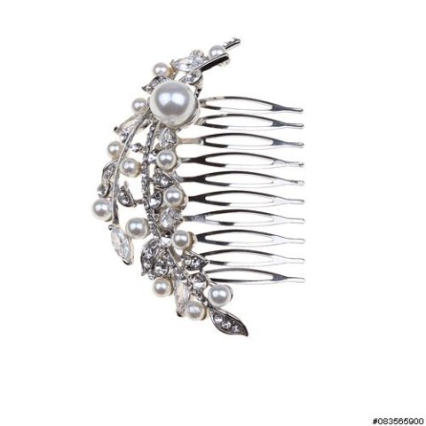 Stunning Cubiczirconia & Faux Pearl Haircomb