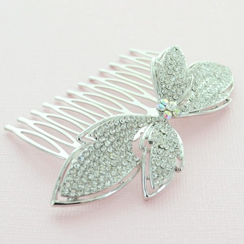 Crystal Bow Hair Comb