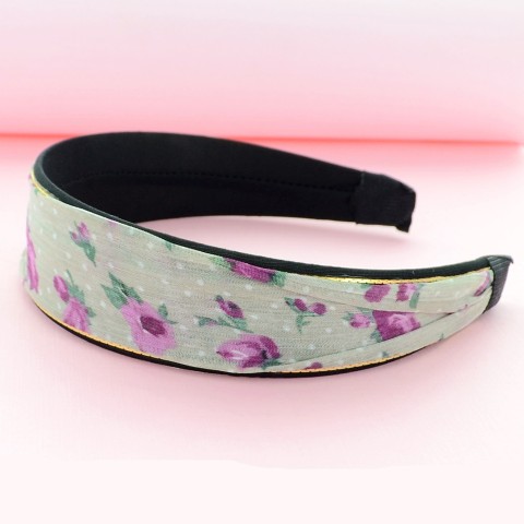 Vintage Inspired Floral Chiffon Headband