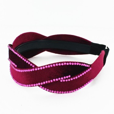 Crystal Deco Silk Like Velvet Twist Headband