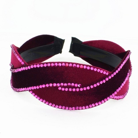 Crystal Deco Silk Like Velvet Twist Headband