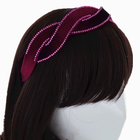 Crystal Deco Silk Like Velvet Twist Headband