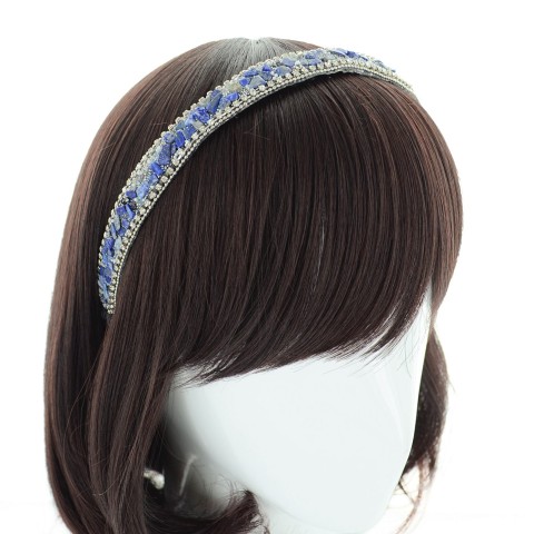 Semiprecious Stone Beaded & Crystal Headband